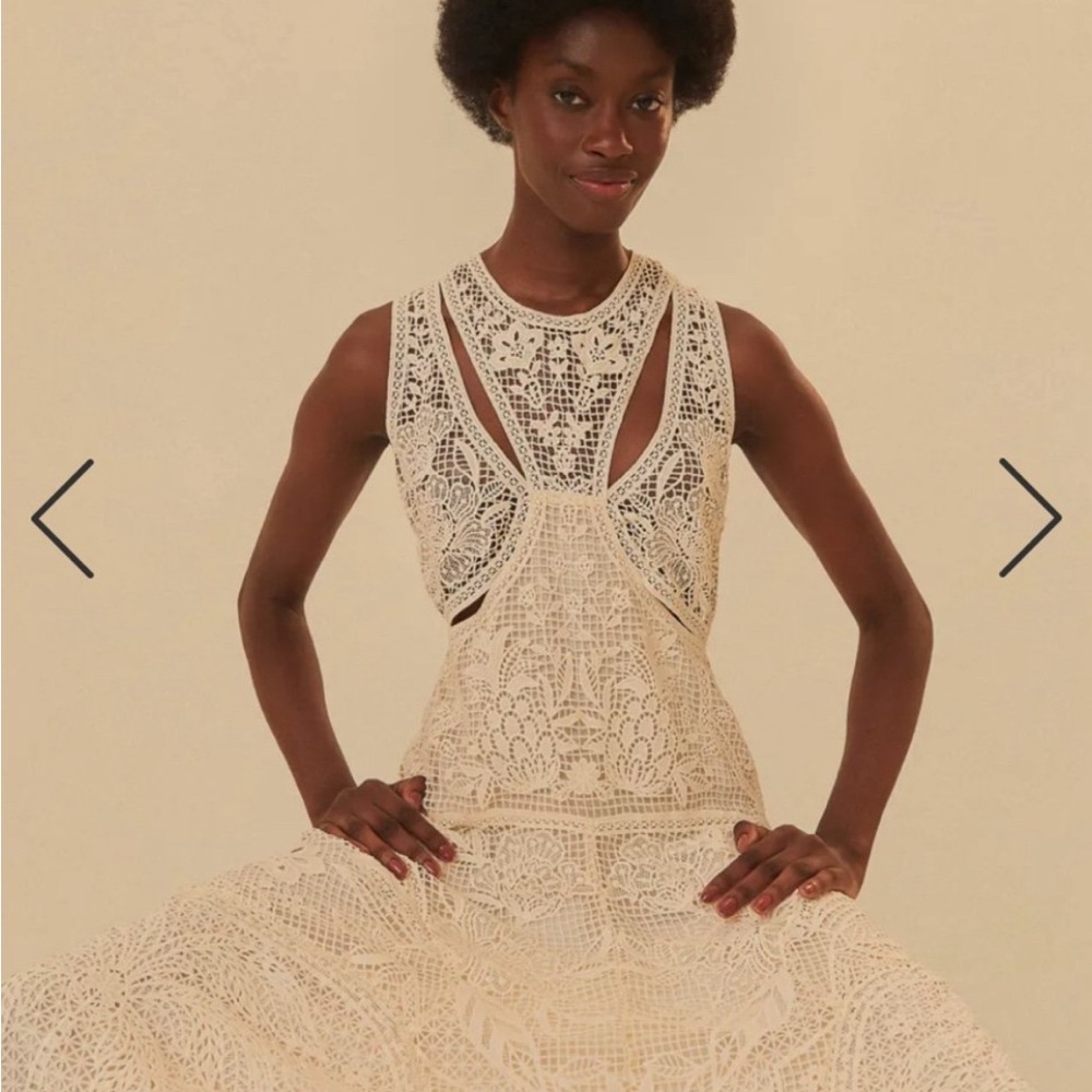 FARM Rio Cream Lace Dress